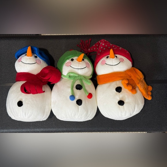 St. Nicholas Square Snowman Trio with Red, Orange, and Green Accents - Picture 3 of 4
